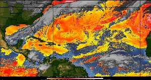 Météo tropicale : Air sec et densité de poussière dans l'air.