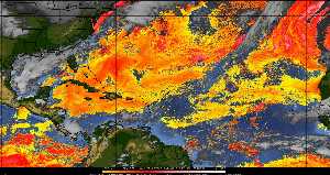 Météo tropicale : Air sec et densité de poussière dans l'air.