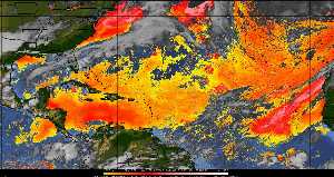 Météo tropicale : Air sec et densité de poussière dans l'air.