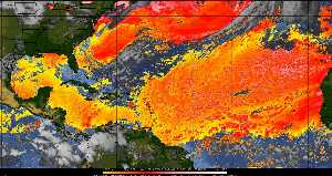 Météo tropicale : Air sec et densité de poussière dans l'air.
