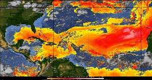 Météo tropicale : Air sec et densité de poussière dans l'air.