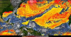 Météo tropicale : Air sec et densité de poussière dans l'air.