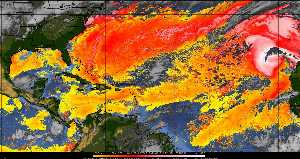 Météo tropicale : Air sec et densité de poussière dans l'air.