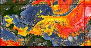 Météo tropicale : Air sec et densité de poussière dans l'air.