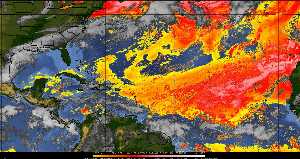 Météo tropicale : Air sec et densité de poussière dans l'air.