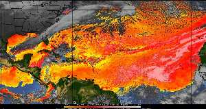 Météo tropicale : Air sec et densité de poussière dans l'air.