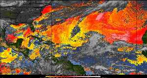 Météo tropicale : Air sec et densité de poussière dans l'air.
