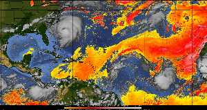 Météo tropicale : Air sec et densité de poussière dans l'air.