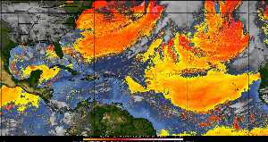Météo tropicale : Air sec et densité de poussière dans l'air.