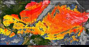 Météo tropicale : Air sec et densité de poussière dans l'air.