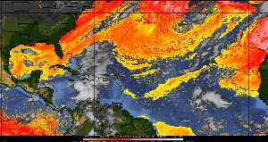 Météo tropicale : Air sec et densité de poussière dans l'air.