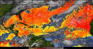 Météo tropicale : Air sec et densité de poussière dans l'air.