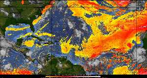 Météo tropicale : Air sec et densité de poussière dans l'air.