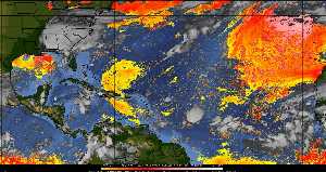 Météo tropicale : Air sec et densité de poussière dans l'air.