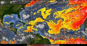 Météo tropicale : Air sec et densité de poussière dans l'air.