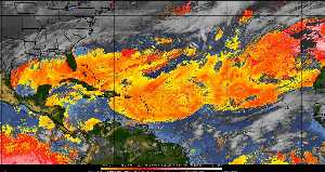 Météo tropicale : Air sec et densité de poussière dans l'air.