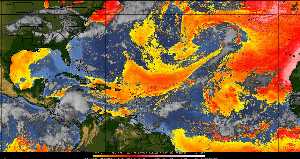 Météo tropicale : Air sec et densité de poussière dans l'air.