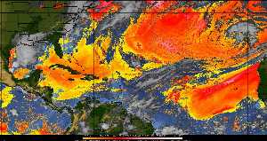 Météo tropicale : Air sec et densité de poussière dans l'air.