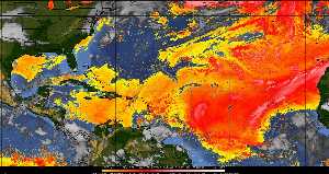 Météo tropicale : Air sec et densité de poussière dans l'air.