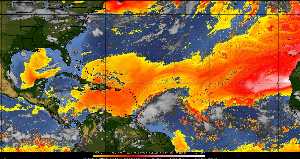 Météo tropicale : Air sec et densité de poussière dans l'air.