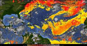 Météo tropicale : Air sec et densité de poussière dans l'air.