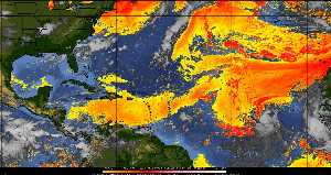 Météo tropicale : Air sec et densité de poussière dans l'air.