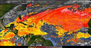 Météo tropicale : Air sec et densité de poussière dans l'air.