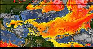 Météo tropicale : Air sec et densité de poussière dans l'air.
