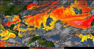 Météo tropicale : Air sec et densité de poussière dans l'air.