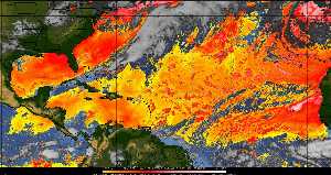 Météo tropicale : Air sec et densité de poussière dans l'air.