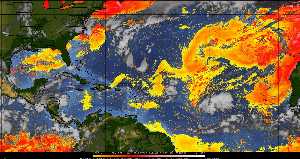 Météo tropicale : Air sec et densité de poussière dans l'air.