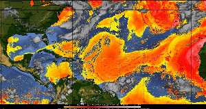 Météo tropicale : Air sec et densité de poussière dans l'air.