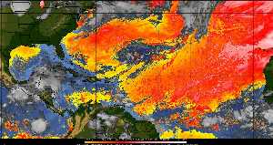 Météo tropicale : Air sec et densité de poussière dans l'air.