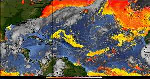 Météo tropicale : Air sec et densité de poussière dans l'air.