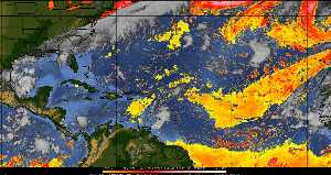 Météo tropicale : Air sec et densité de poussière dans l'air.