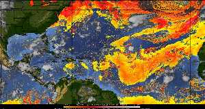 Météo tropicale : Air sec et densité de poussière dans l'air.