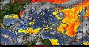 Météo tropicale : Air sec et densité de poussière dans l'air.