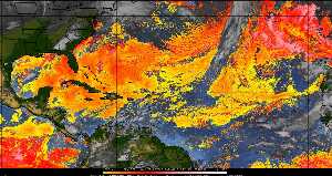 Météo tropicale : Air sec et densité de poussière dans l'air.