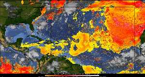 Météo tropicale : Air sec et densité de poussière dans l'air.