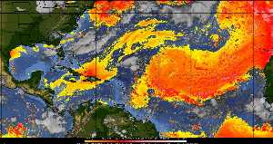 Météo tropicale : Air sec et densité de poussière dans l'air.