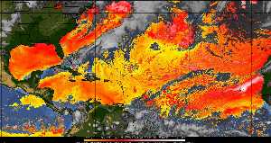 Météo tropicale : Air sec et densité de poussière dans l'air.