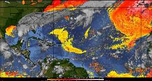 Météo tropicale : Air sec et densité de poussière dans l'air.