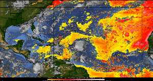 Météo tropicale : Air sec et densité de poussière dans l'air.