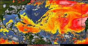 Météo tropicale : Air sec et densité de poussière dans l'air.