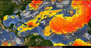 Météo tropicale : Air sec et densité de poussière dans l'air.
