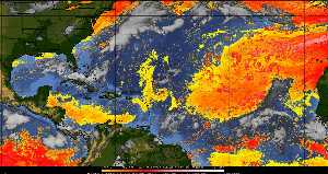 Météo tropicale : Air sec et densité de poussière dans l'air.