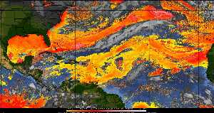Météo tropicale : Air sec et densité de poussière dans l'air.