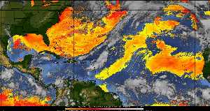 Météo tropicale : Air sec et densité de poussière dans l'air.