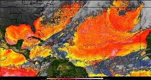 Météo tropicale : Air sec et densité de poussière dans l'air.
