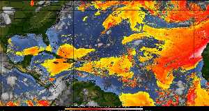 Météo tropicale : Air sec et densité de poussière dans l'air.
